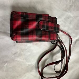 Plaid Red and Black Women's Crossbody Bag